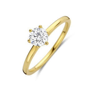 ring lab grown diamant 0.50ct f vs 14K geelgoud