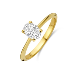 ring lab grown diamant 0.50ct f vs 14K geelgoud