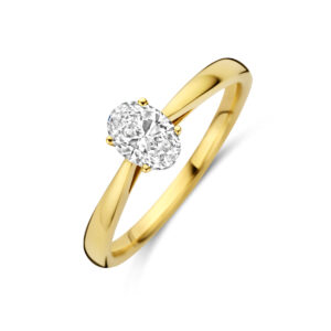 ring lab grown diamant 0.50ct h si 14K geelgoud