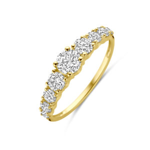 ring lab grown diamant 1.04ct f vs 14K geelgoud