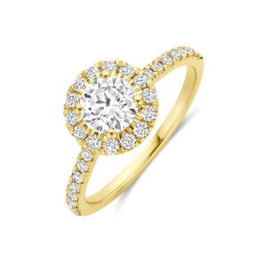 ring lab grown diamant 1.10ct g vs 14K geelgoud