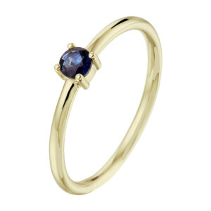 ring saffier 14K geelgoud