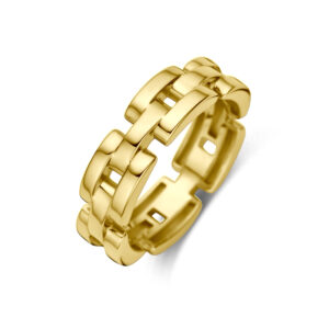ring schakel 14K geelgoud