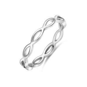 ring schakel zilver gerhodineerd
