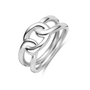 ring schakel zilver gerhodineerd
