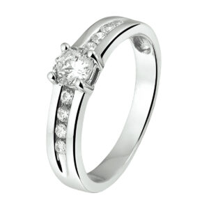 ring zirkonia zilver gerhodineerd