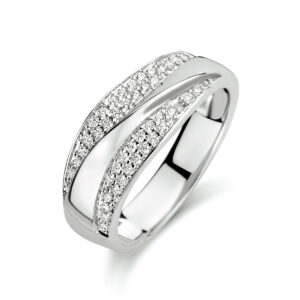 ring zirkonia zilver gerhodineerd