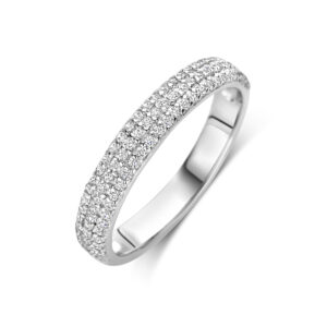 ring zirkonia zilver gerhodineerd