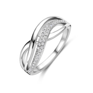 ring zirkonia zilver gerhodineerd