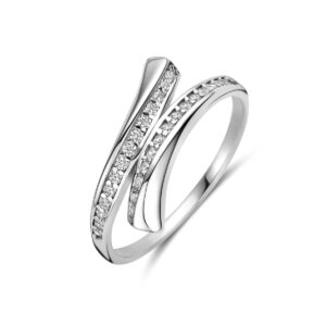 ring zirkonia zilver gerhodineerd