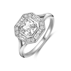 ring zirkonia zilver gerhodineerd