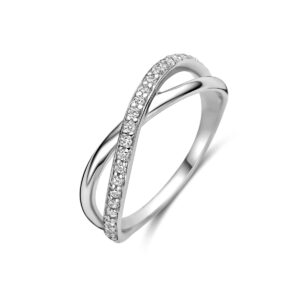 ring zirkonia zilver gerhodineerd