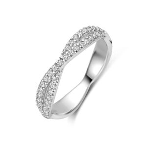 ring zirkonia zilver gerhodineerd