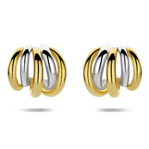stekeroorringen 16,5 mm 1 micron zilver verguld (geel/rhodium)