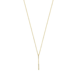 y-collier diamant 0.06ct h si 39 - 40,5 - 42 cm 14K geelgoud