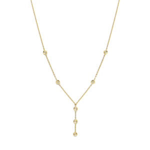 y-collier diamant 0.21ct h si 40 + 2 + 2 cm 14K geelgoud