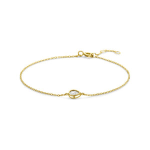 9k armband zirkonia 16,5 - 17,5 - 18,5 cm 9K geel