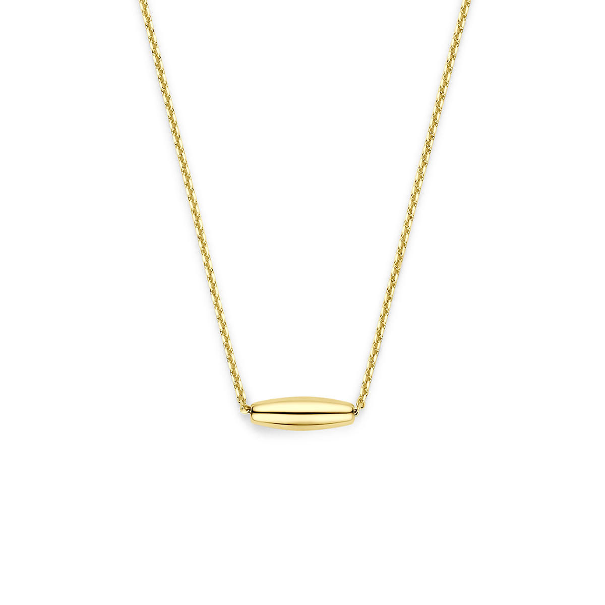 9k: collier balkje 40 - 42 - 44 cm 9K geel