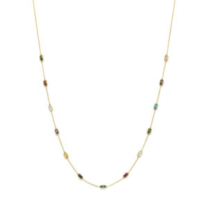 9k collier gekleurd zirkonia 41 - 43 - 45 cm 9K geel