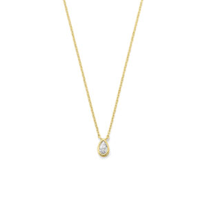 9k collier zirkonia 40 - 42 - 44 cm 9K geel