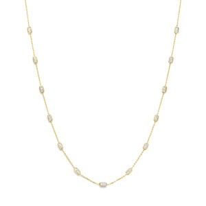 9k collier zirkonia 41 - 43 - 45 cm 9K geel