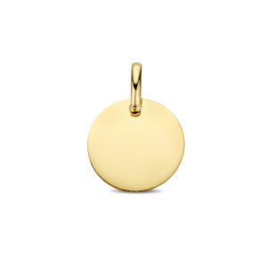 9k graveerhanger rond 12 mm 9K geel