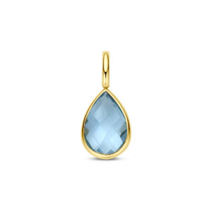 9k hanger blauw topaas 10,5 mm 9K geel
