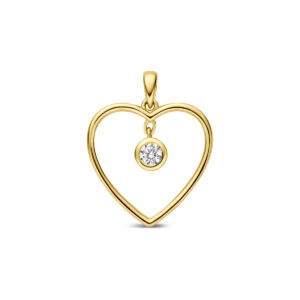 9k hanger hart zirkonia 13 mm 9K geel