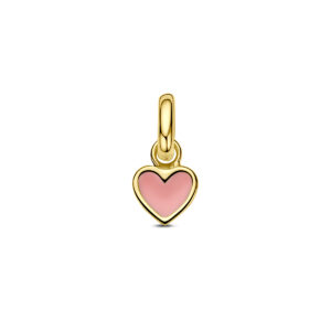 9k hanger hartje roze 4,5 mm 9K geel