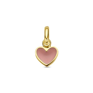 9k hanger hartje roze 6,5 mm 9K geel