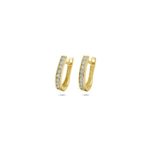 9k klapoorringen zirkonia 11,5 mm 9K geel