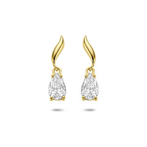 9k oorhangers zirkonia 15 mm 9K geel