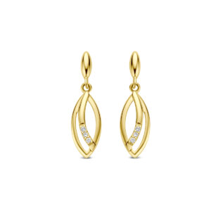 9k oorhangers zirkonia 18 mm 9K geel