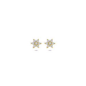 9k oorknoppen zirkonia 4,5 mm 9K geel