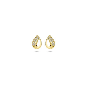 9k oorknoppen zirkonia 8 mm 9K geel
