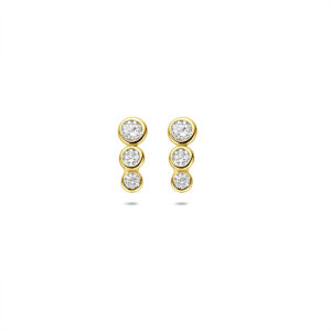 9k oorknoppen zirkonia 9 mm 9K geel