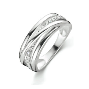 Ring zirkonia zilver gerhodineerd