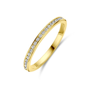 aanschuifring zirkonia 14K geelgoud