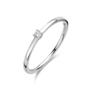 aanzoeksring diamant 0.05ct h si 14K witgoud