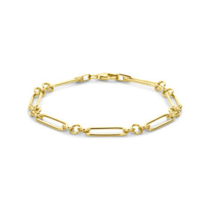 armband massief 5,5 mm 19 cm silgold (geel met zilverkern)
