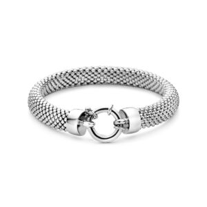 armband met groot veerslot 8 mm 19 cm zilver gerhodineerd