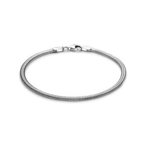 armband slang plat (bol) 3 mm 18 cm zilver gerhodineerd
