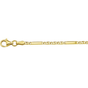 armband valkenoog met tussenstuk 2,0 mm 14K geelgoud