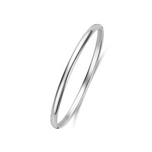 bangle dop 4 mm ovale buis 60 mm zilver gerhodineerd