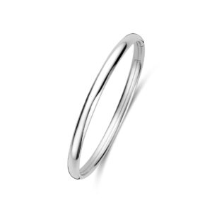 bangle dop 5 mm ovale buis 60 mm zilver gerhodineerd
