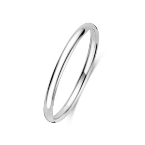 bangle dop 6 mm ovale buis 60 mm zilver gerhodineerd