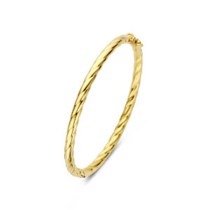 bangle scharnier buis gedraaid 4,0 x 60 mm 14K geelgoud