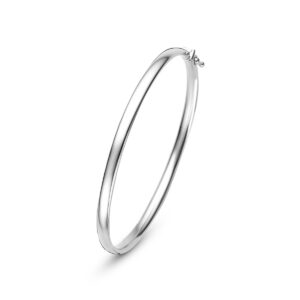 bangle scharnier ovale buis 4 x 60 mm 14K witgoud