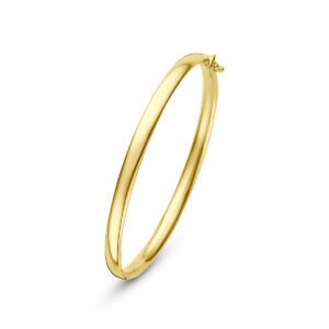 bangle scharnier ovale buis 5 x 60 mm 14K geelgoud