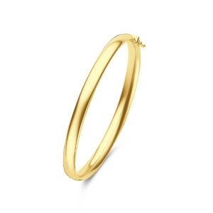 bangle scharnier ovale buis 6 x 60 mm 14K geelgoud